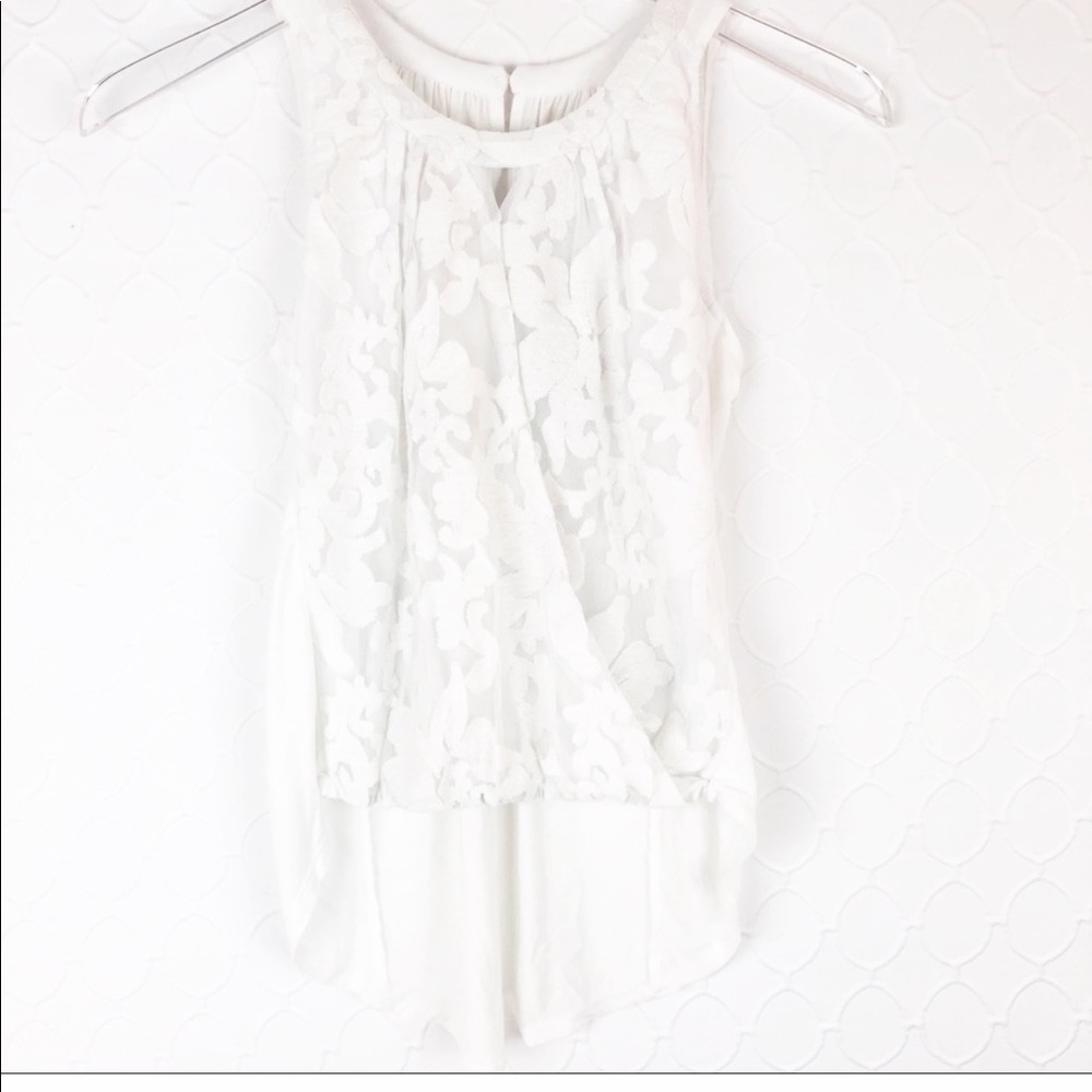 NWT Girls Ella Moss White Lace Top 10